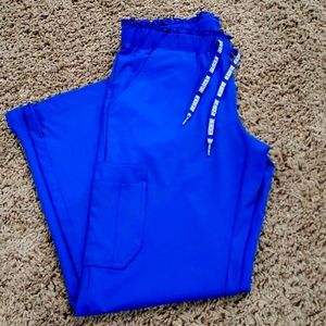 Never worn Med Couture royal blue scrub pants.